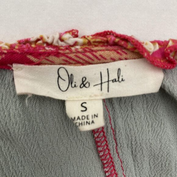 Oli & Hali Boho Patchwork Floral Blouse Button Front Top Womens Small - Picture 8 of 13